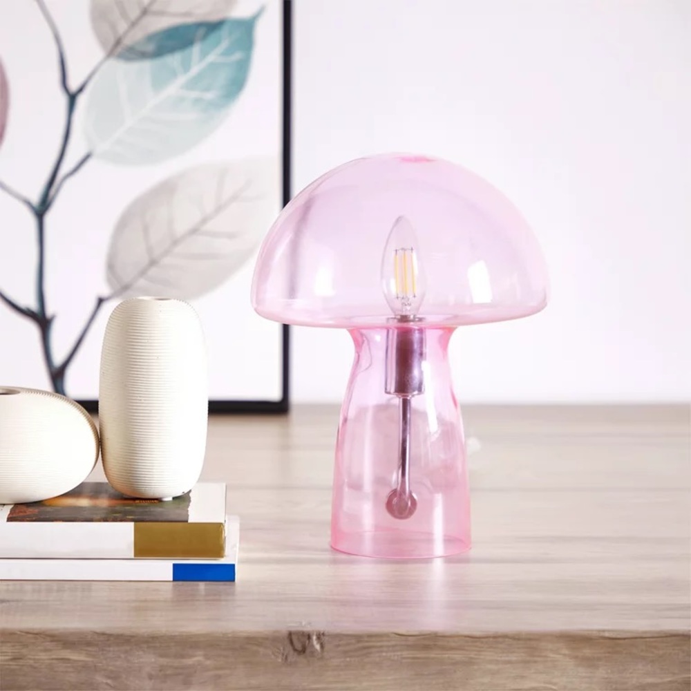 pink mushroom lamp! works really well, just changing up my style!